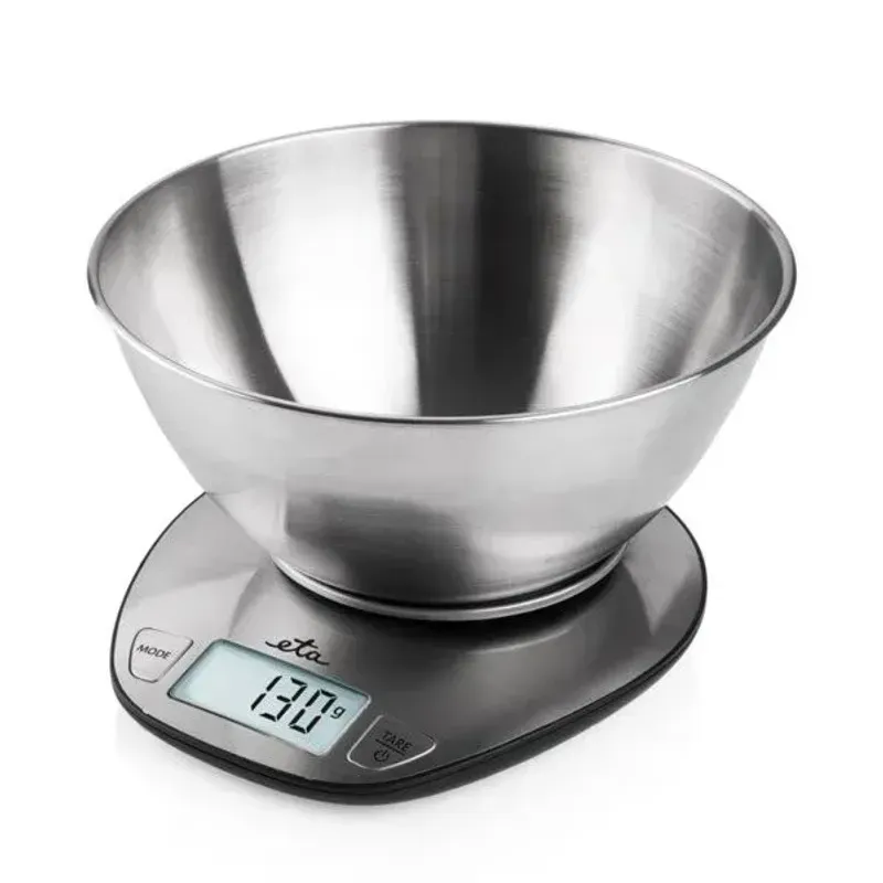 Electronice si Electrocasnice - Electrocasnice bucatarie - Mixere, tocatoare & roboti de bucatarie - Cantare de bucatarie - Cantar de bucatarie ETA DORI 6778, 5 Kg, precizie 1g, TARA, otel inoxidabil - Infinity.ro