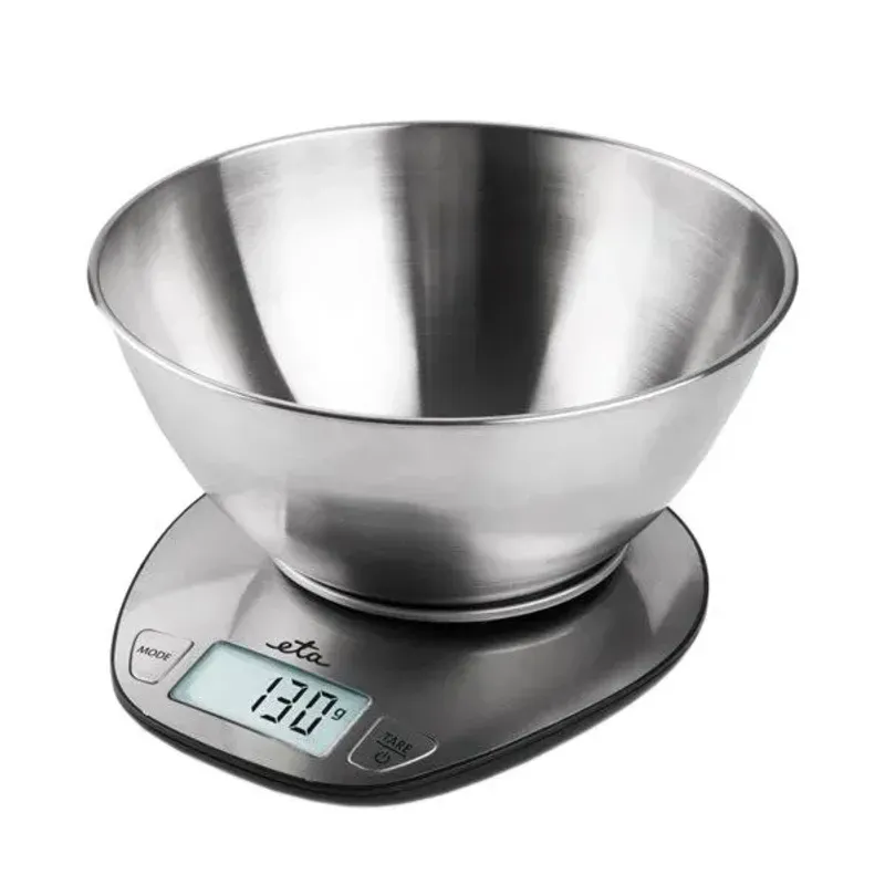 Electronice si Electrocasnice - Electrocasnice bucatarie - Mixere, tocatoare & roboti de bucatarie - Cantare de bucatarie - Cantar de bucatarie ETA DORI 6778, 5 Kg, precizie 1g, TARA, otel inoxidabil - Infinity.ro