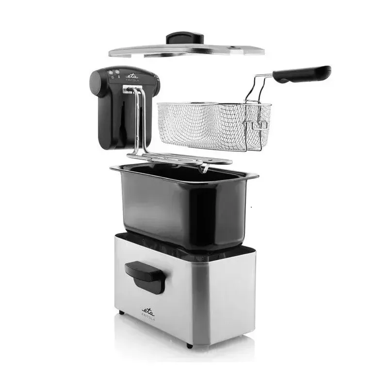Electronice si Electrocasnice - Electrocasnice bucatarie - Aparate de gatit & desert - Friteuze - Friteuza ETA Fritola 3172, 2000W, 3 litri, otel inoxidabil, control temperatura 150–190 °C - Infinity.ro