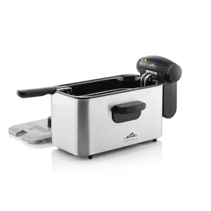 Electronice si Electrocasnice - Electrocasnice bucatarie - Aparate de gatit & desert - Friteuze - Friteuza ETA Fritola 3172, 2000W, 3 litri, otel inoxidabil, control temperatura 150–190 °C - Infinity.ro