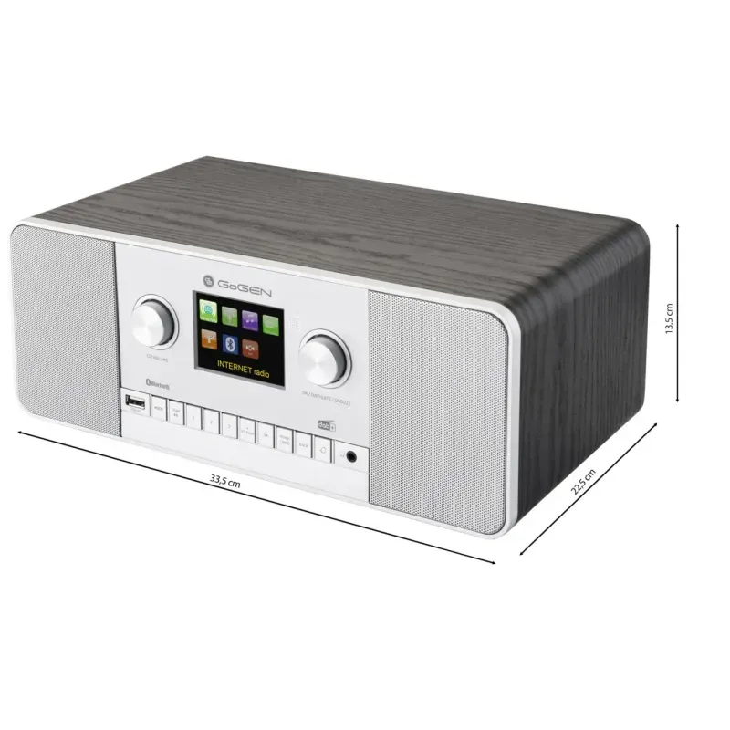 TV, Audio-Video si Foto - Portabile audio - Radio - Internet radio GoGEN IR 257 BTDAB, 2x5W, DAB+/FM, LCD, Bluetooth, telecomanda, negru/argintiu - Infinity.ro