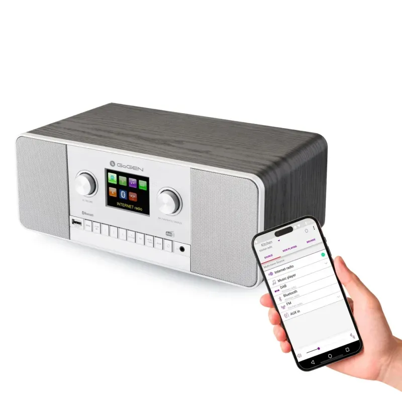 TV, Audio-Video si Foto - Portabile audio - Radio - Internet radio GoGEN IR 257 BTDAB, 2x5W, DAB+/FM, LCD, Bluetooth, telecomanda, negru/argintiu - Infinity.ro