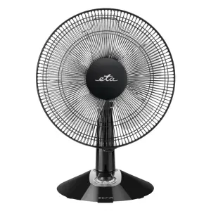 Ventilator de masa ETA Zefir 1607 90010, 45W, 30 cm, 5 palete, 4 moduri de suflare a aerului, oscilatie, negru