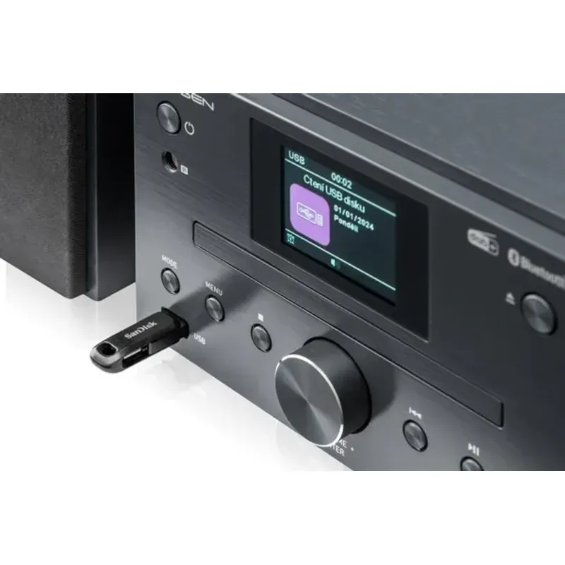 TV, Audio-Video si Foto - Home cinema si Soundbar - Sisteme audio - Sistem audio GoGEN MSC 472 BTDAB, 2 x 15 W, Bluetooth, CD, DAB+/FM, LCD color, telecomanda, gri - Infinity.ro