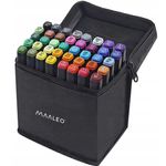 Carti si Birotica - Birotica - Instrumente de scris - Markere si carioci - Set markere/carioci, 2 capete diferite, cu geanta, diverse culori, 40 buc, Maaleo - Infinity.ro