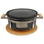 Casa si Gradina - Gradina si terasa - Gratare si accesorii - Gratare de gradina - Gratar cu carbuni, grill rotund, ceramic, Hibachi, 31x19.5 cm, Perfect Home - Infinity.ro