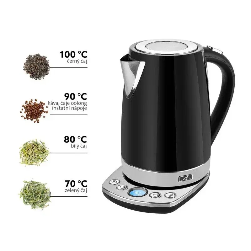 Casa si Gradina - Bucatarie si vesela - Vase pentru gatit - Ibrice - Cana electrica fierbator ETA Isabela 1587, 1,7 L, 2200 W, otel inoxidabil, control temperatura - Infinity.ro