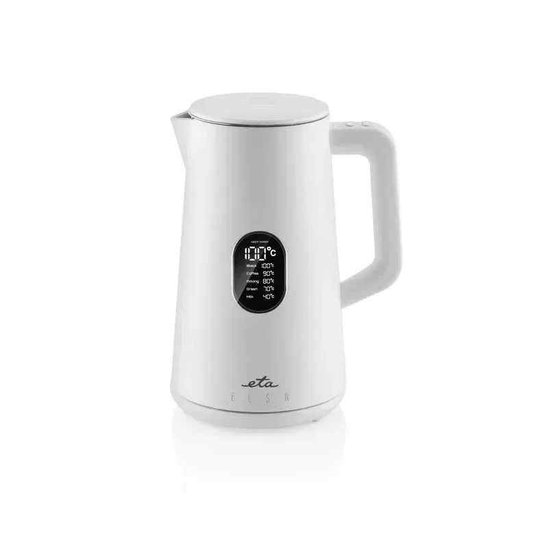 Casa si Gradina - Bucatarie si vesela - Vase pentru gatit - Ibrice - Cana fierbator ETA Elsa 5597 90010 alba, 1,5 L, 1800 W, izolare cu pereti dubli, 40 - 100 ° C, otel inoxidabil - Infinity.ro