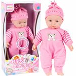 Jucarii, Copii si Bebe - Jucarii si jocuri - Papusi si accesorii - Papusi - Papusa bebelus MalPlay cu sunete, 34 cm, roz - Infinity.ro