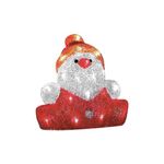 Casa si Gradina - Decoratiuni - Decoratiuni de sezon - Decoratiune Craciun, om de zapada, LED, cronometru, 3xAA, IP44, 24x21x24 cm - Infinity.ro