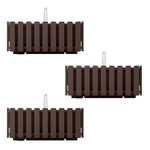 Casa si Gradina - Gradinarit si plante - Plante si ghivece - Ghivece si suporturi - Set 3 jardiniere decorative cu suport metalic, sistem irigare,​​​​​​​ maro, 38x18x16.2 cm, Boardee Fencycase W - Infinity.ro