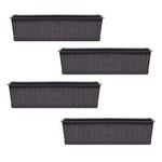 Casa si Gradina - Gradinarit si plante - Plante si ghivece - Ghivece si suporturi - Set 4 jardiniere decorative, maro, 68.5x17.3x15 cm, Ratolla Case P - Infinity.ro