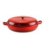 Casa si Gradina - Bucatarie si vesela - Vase pentru gatit - Oale si cratite - Cratita cu capac, fonta emailata, rosie, 2.5 L, Perfect Home - Infinity.ro