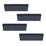 Casa si Gradina - Gradinarit si plante - Plante si ghivece - Ghivece si suporturi - Set 4 jardiniere decorative, antracit, 68.5x17.3x15 cm, Ratolla Case P - Infinity.ro