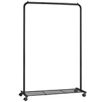 Casa si Gradina - Mobilier - Organizare si depozitare - Organizator incaltaminte - Suport mobil cu roti pentru haine, Artool, cu raft incaltaminte, otel, negru, max 40 kg, 90.5x40.5x158 cm - Infinity.ro