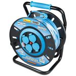 Casa si Gradina - Electrice - Accesorii electrice - Prelungitoare, triple, fise - Prelungitor electric industrial, pe tambur, 13 A, 3x1.5 mm², IP44, 50 m, Richmann - Infinity.ro