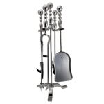 Casa si Gradina - Termice - Sobe, Seminee si accesorii - Accesorii seminee si sobe - Set accesorii semineu, suport cu 4 piese, nichel, 53 cm - Infinity.ro