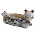 Casa si Gradina - Gradina si terasa - Decoratiuni exterior - Ornamente gradina - Decoratiune gradina, ceramica, broasca cu ghiveci, 35x16x17 cm - Infinity.ro