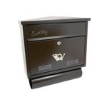 Casa si Gradina - Constructii - Depozitare, transport si protectie - Cutii postale - Cutie postala, cu loc pentru ziar, maro, format C4, 39x12x41 cm, Damech - Infinity.ro