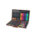 Jucarii, Copii si Bebe - Jucarii si jocuri - Jucarii & jocuri educative - Seturi pictura si desen - Set pictura si desen, trusa lemn, 81 piese - Infinity.ro