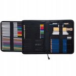 Jucarii, Copii si Bebe - Jucarii si jocuri - Jucarii & jocuri educative - Seturi pictura si desen - Set desen, schite, cu husa, 72 piese, 21x3.5x30 cm, Malatec - Infinity.ro