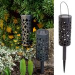 Casa si Gradina - Corpuri si surse de iluminat - Iluminat exterior - Lampi solare - Set 4 lampi solare de gradina cu picior si agatatoare tip "Felinar" cu LED - Infinity.ro