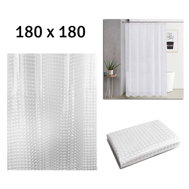 Casa si Gradina - Textile si covoare - Perdele si draperii - Perdele - Perdea de dus semitransparenta din PEVA, dimensiune 180 x 180 cm - Infinity.ro