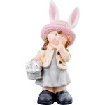 Casa si Gradina - Gradina si terasa - Decoratiuni exterior - Ornamente gradina - Decoratiune gradina, MagicHome, ceramica, fata cu iepurasi, 25.5x16x50 cm - Infinity.ro