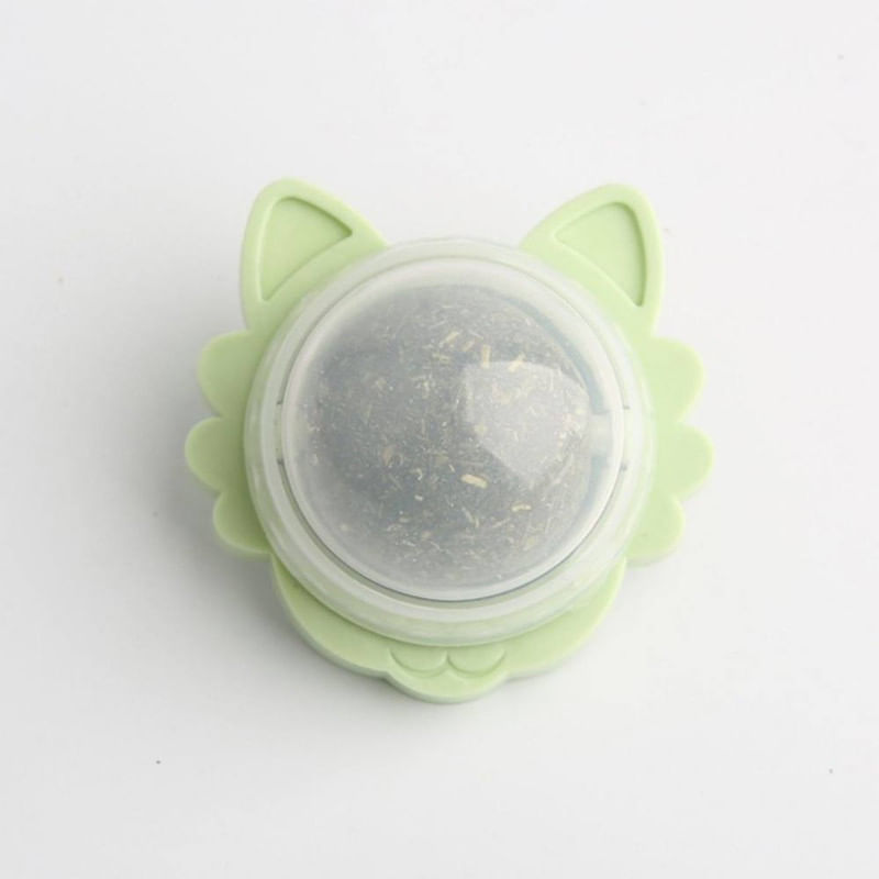 Petshop - Accesorii petshop - Jucarii animale - Jucarii interactive animale - Jucarie interactiva pentru pisicute cu minge rotativa 360° din iarba Catnip pentru curatarea dintilor, 5.5 cm, Verde - Infinity.ro