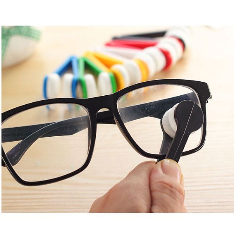 Ingrijire personala si Cosmetice - Sanatate si wellness - Optica medicala - Accesorii intretinere ochelari si lentile - Instrument cu 2 capete din microfibra pentru curatarea si intretinerea lentilelor de ochelari, 7×2 cm, Negru - Infinity.ro