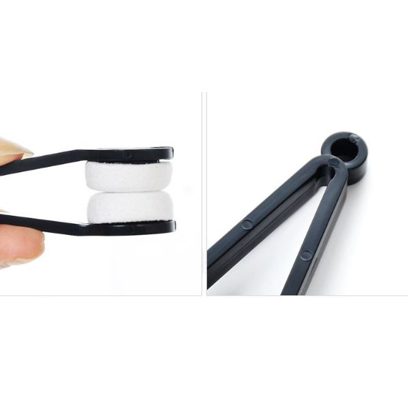 Ingrijire personala si Cosmetice - Sanatate si wellness - Optica medicala - Accesorii intretinere ochelari si lentile - Instrument cu 2 capete din microfibra pentru curatarea si intretinerea lentilelor de ochelari, 7×2 cm, Negru - Infinity.ro