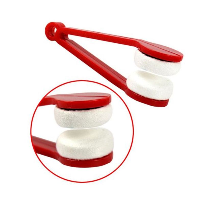 Ingrijire personala si Cosmetice - Sanatate si wellness - Optica medicala - Accesorii intretinere ochelari si lentile - Instrument cu 2 capete din microfibra pentru curatarea si intretinerea lentilelor de ochelari, 7×2 cm, Rosu - Infinity.ro