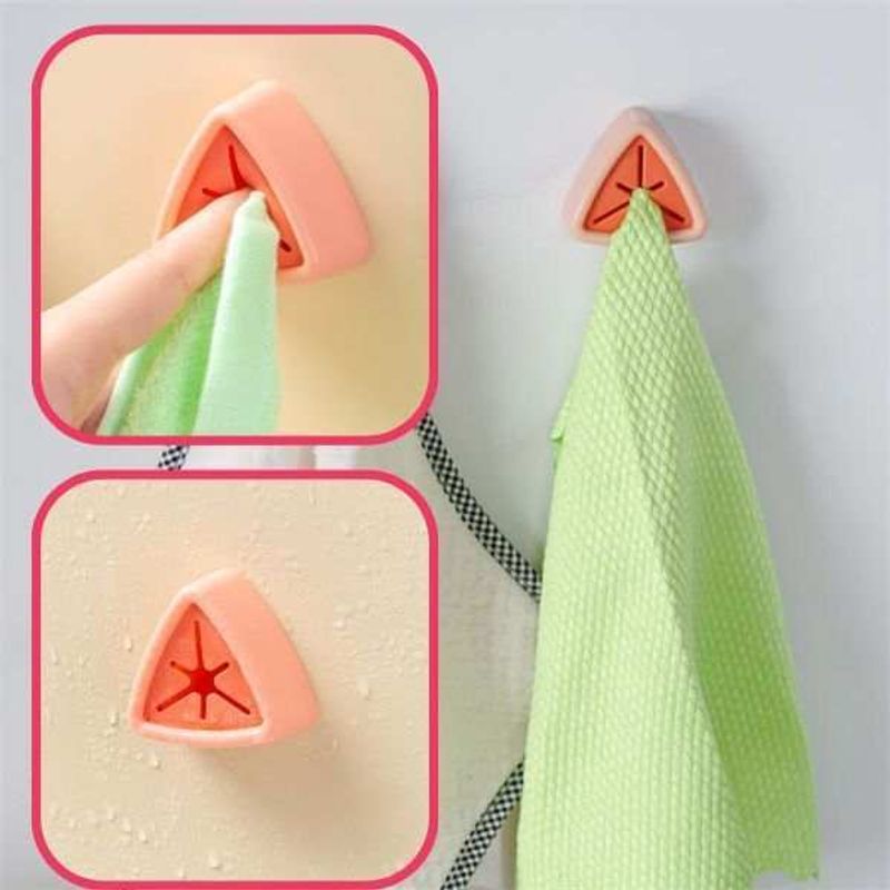 Casa si Gradina - Sanitare - Suporturi si accesorii baie - Accesorii baie - Set 10 Agatatori pentru Prosoape, Mercaton, Autoadezive, Impermeabile, Montaj pe Perete, Sistem Push Free, Roz - Infinity.ro