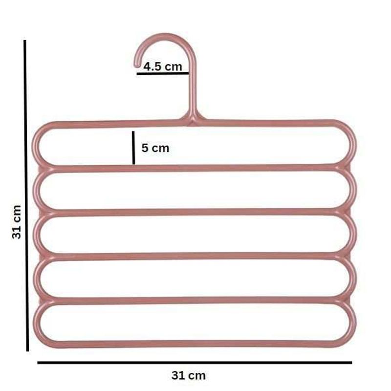 Casa si Gradina - Mobilier - Organizare si depozitare - Umerase si valeti - Set 10 Umerase Mercaton din Plastic, cu 5 Pozitii, Pentru Pantaloni, Fuste sau Cravate, 31 x 31 cm, Maro - Infinity.ro
