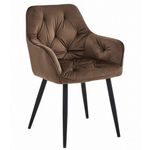Casa si Gradina - Mobilier - Scaune si fotolii - Scaune - Scaun stil fotoliu bucatarie/living, Artool, York, catifea, metal, maro si negru, 56x62x83.5 cm - Infinity.ro