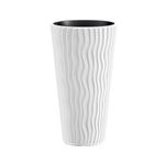 Casa si Gradina - Gradinarit si plante - Plante si ghivece - Ghivece si suporturi - Ghiveci decorativ de flori, rotund, inalt, alb, 11/37 L, 34.9x62 cm, Sandy Slim, Prosperplast - Infinity.ro