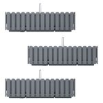 Casa si Gradina - Gradinarit si plante - Plante si ghivece - Ghivece si suporturi - Set 3 jardiniere decorative cu suport metalic, sistem irigare,​​​​​​​ gri, 58x18x16.2 cm, Boardee Fencycase W - Infinity.ro
