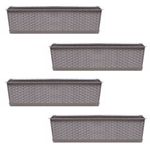 Casa si Gradina - Gradinarit si plante - Plante si ghivece - Accesorii ghivece si jardiniere - Set 4 jardiniere decorative, cafeniu, 68.5x17.3x15 cm, Ratolla Case P - Infinity.ro