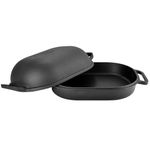 Casa si Gradina - Bucatarie si vesela - Vase pentru gatit - Tavi copt - Tava de copt de fonta cu capac, 30x24 cm, Perfect Home - Infinity.ro