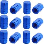 Auto si Moto - Anvelope si jante - Accesorii roti - Alte accesorii roti - Set 12 Capace Hexagonale pentru Valva Auto, Aliaj Aluminiu, Lungime 1.8 cm, Albastru - Infinity.ro