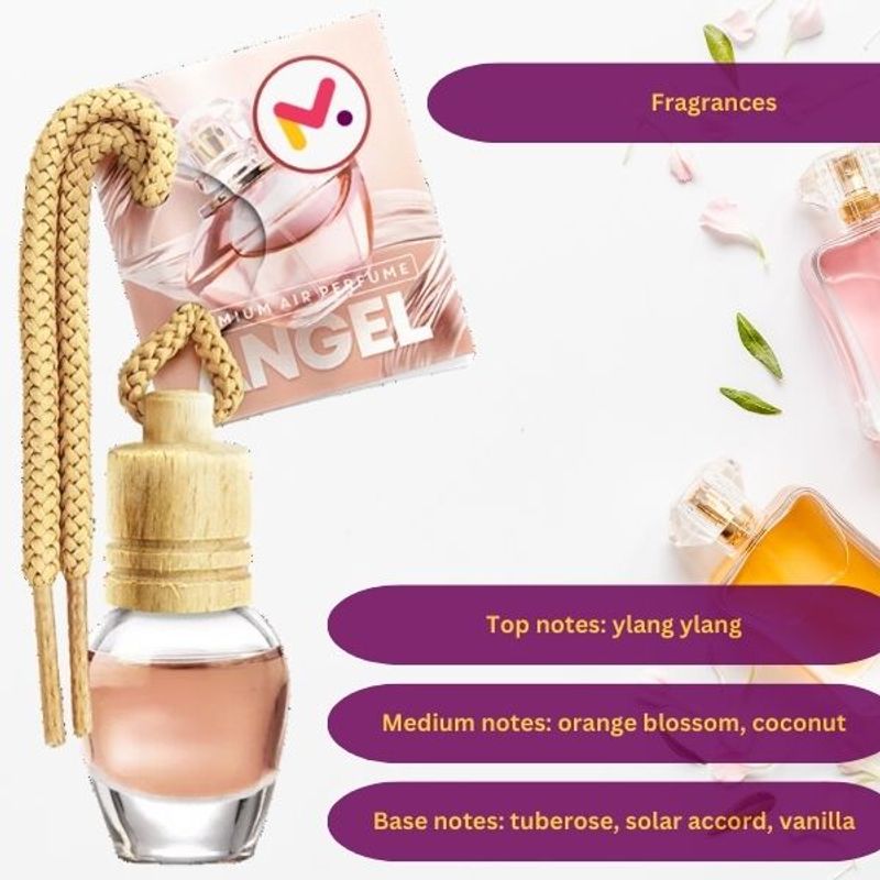 Auto si Moto - Intretinere auto - Odorizante auto - Odorizant Auto in Sticla cu Snur si Capac din Lemn, Aroma Angel, 8 ml - Infinity.ro