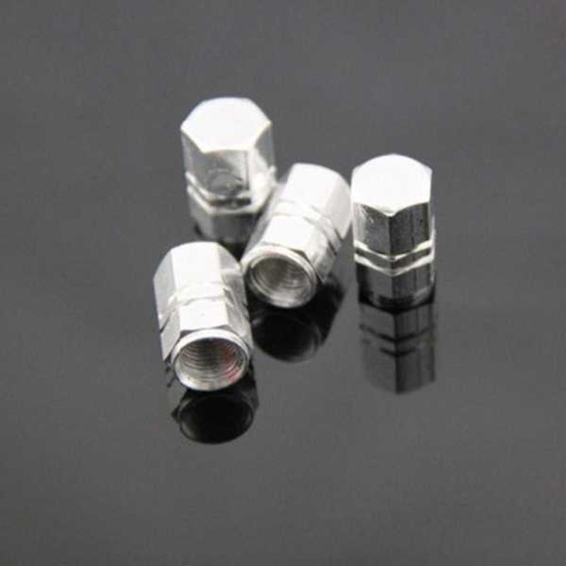 Auto si Moto - Anvelope si jante - Accesorii roti - Alte accesorii roti - Set 12 Capace Hexagonale pentru Valva Auto, Aliaj Aluminiu, Lungime 1.8 cm, Argintiu - Infinity.ro