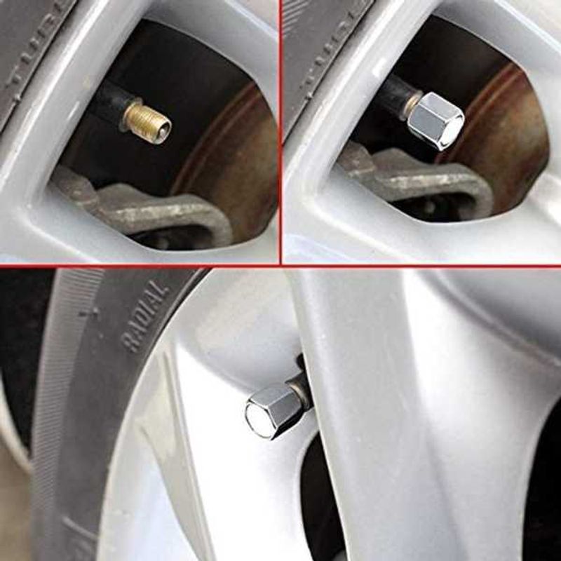 Auto si Moto - Anvelope si jante - Accesorii roti - Alte accesorii roti - Set 12 Capace Hexagonale pentru Valva Auto, Aliaj Aluminiu, Lungime 1.8 cm, Argintiu - Infinity.ro