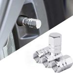 Auto si Moto - Anvelope si jante - Accesorii roti - Alte accesorii roti - Set 12 Capace Hexagonale pentru Valva Auto, Aliaj Aluminiu, Lungime 1.8 cm, Argintiu - Infinity.ro