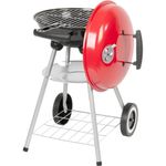 Casa si Gradina - Gradina si terasa - Gratare si accesorii - Gratare de gradina - Gratar gradina cu carbuni, grill rotund, cu roti, capac, rafturi, 34.5 cm, 36x46.5x71 cm, Pluto - Infinity.ro