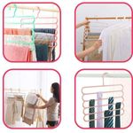 Casa si Gradina - Mobilier - Organizare si depozitare - Umerase si valeti - Set 20 Umerase Mercaton din Plastic, cu 5 Pozitii, Pentru Pantaloni, Fuste sau Cravate, 31 x 31 cm, Roz - Infinity.ro