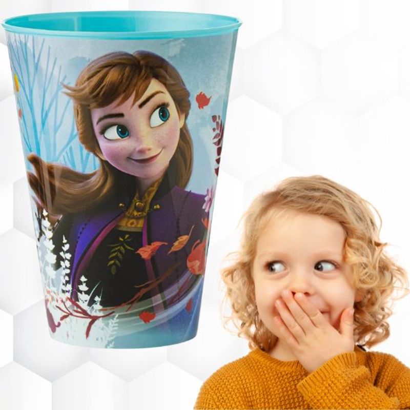 Casa si Gradina - Bucatarie si vesela - Cani si pahare - Pahare - Set 3 Pahare din Plastic cu Frozen, fara BPA, 430 ML, Multicolor - Infinity.ro