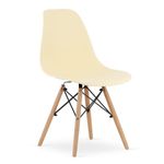 Casa si Gradina - Mobilier - Scaune si fotolii - Scaune - Set 2 Scaune, Stil Scandinav cu Picioare din Lemn de Fag, Sezut PP, 46 x 54 x 81 cm, Crem - Infinity.ro