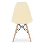Casa si Gradina - Mobilier - Scaune si fotolii - Scaune - Set 2 Scaune, Stil Scandinav cu Picioare din Lemn de Fag, Sezut PP, 46 x 54 x 81 cm, Crem - Infinity.ro