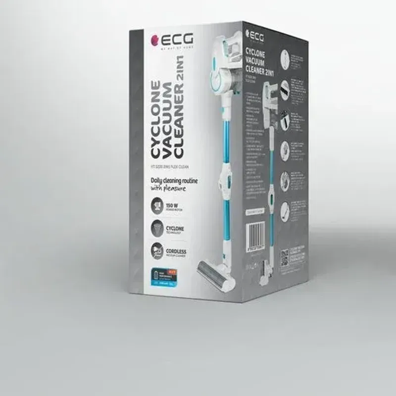 Electronice si Electrocasnice - Ingrijirea locuintei - Aspiratoare - Aspirator vertical portabil 2 in 1 ECG VT 5220 Flex Clean, Cyclone, 22.2 V Li-ion, 150 W, HEPA H12 - Infinity.ro